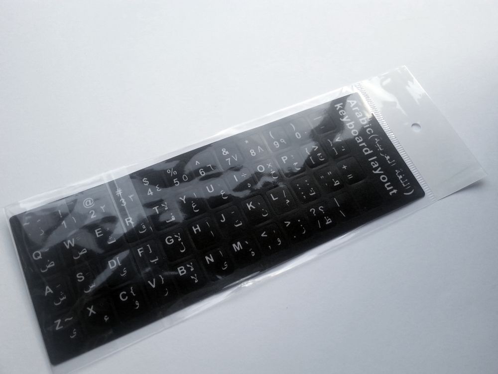 Arabic-English Computer Keyboard Stickers, Durable - Black - Image 12
