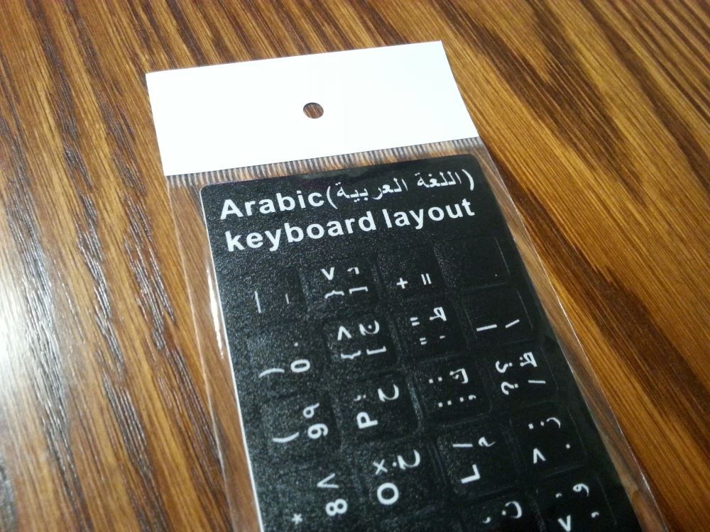 Arabic-English Computer Keyboard Stickers, Durable - Black - Image 2