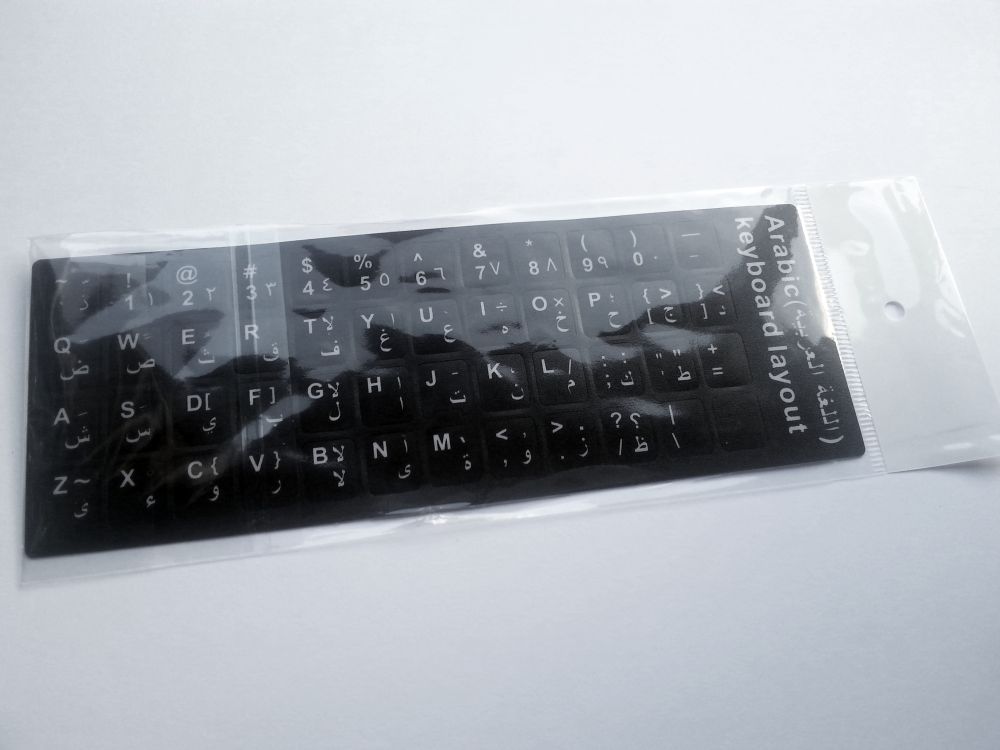 Arabic-English Computer Keyboard Stickers, Durable - Black - Image 3