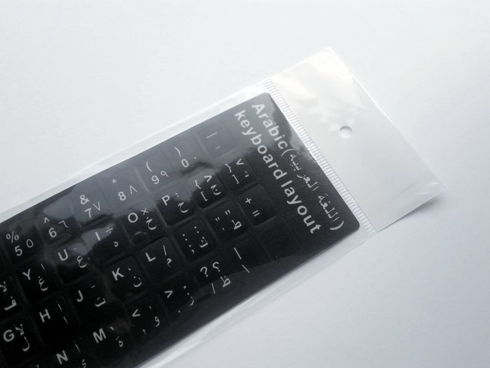 Arabic-English Computer Keyboard Stickers, Durable - Black - Image 7