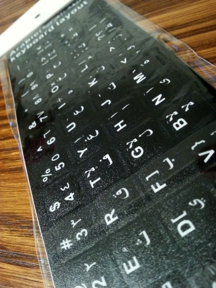 Arabic-English Computer Keyboard Stickers, Durable - Black - Image 8