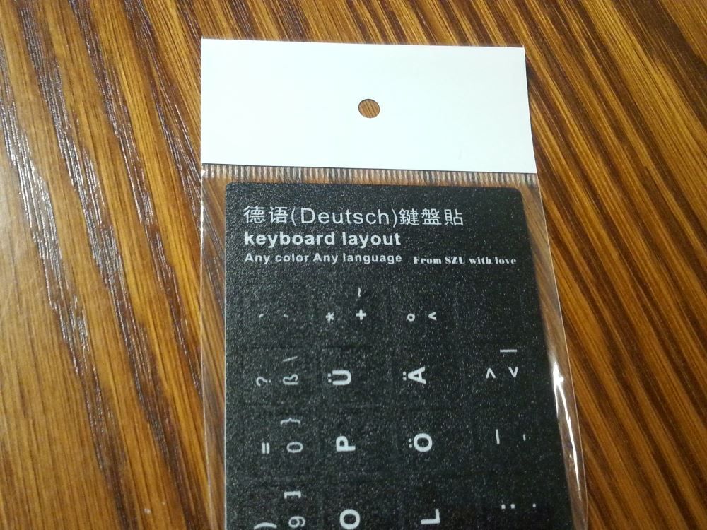 German Computer Keyboard Stickers, Durable - Black - Image 2