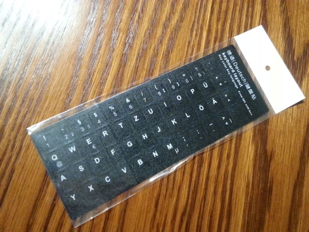 German Computer Keyboard Stickers, Durable - Black - Image 3