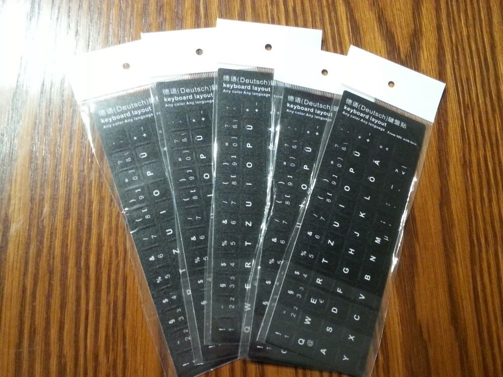 German Computer Keyboard Stickers, Durable - Black - Image 5