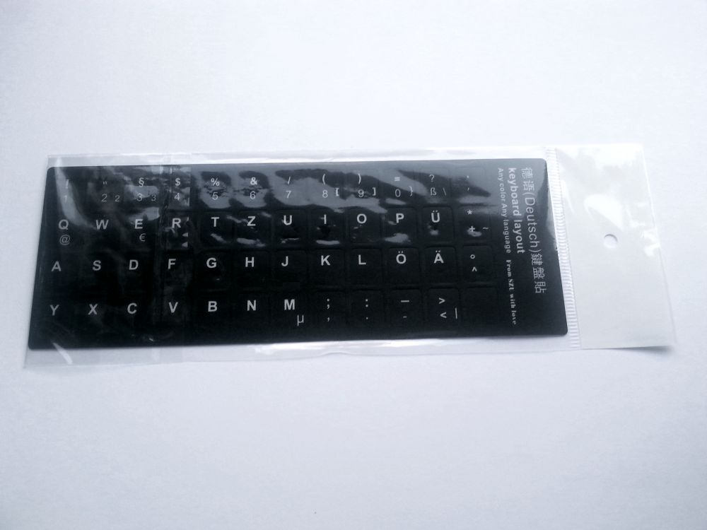 German Computer Keyboard Stickers, Durable - Black - Image 6