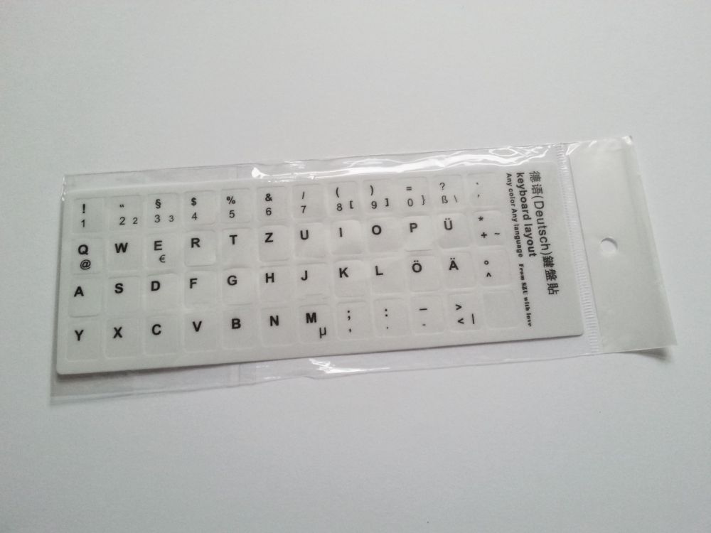 German Computer Keyboard Stickers, Durable - White - Image 2