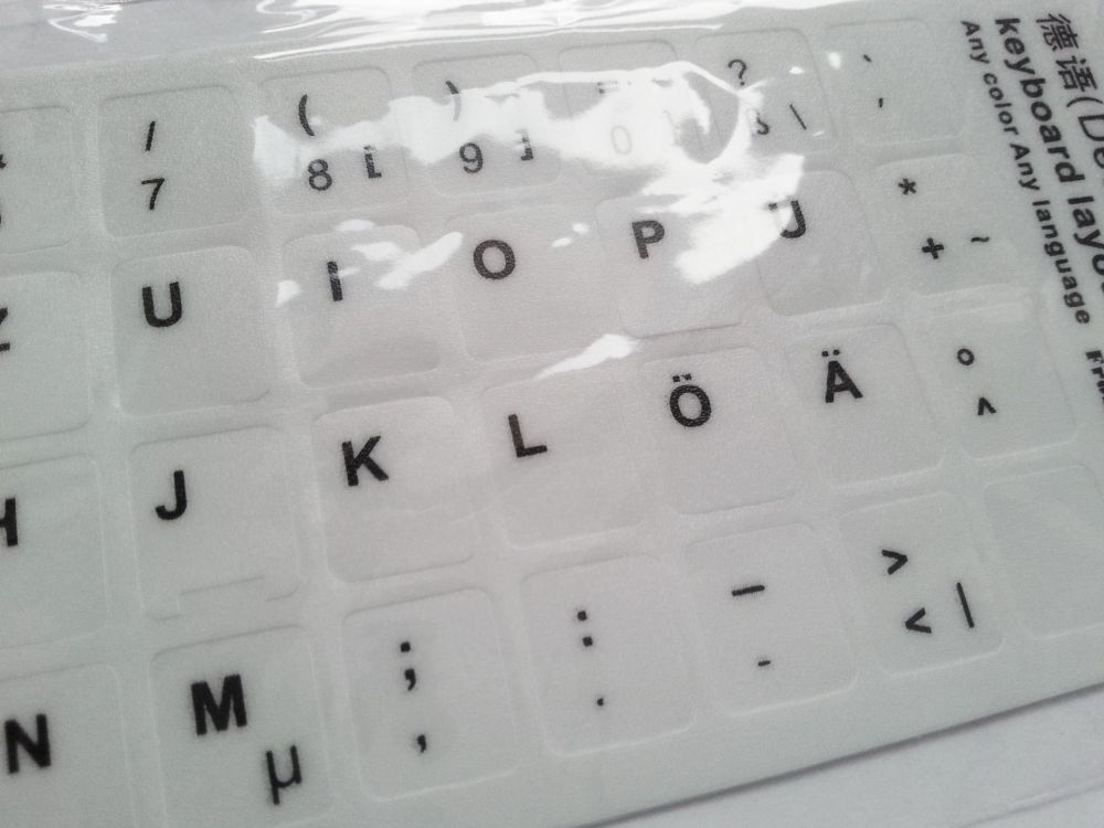 German Computer Keyboard Stickers, Durable - White - Image 3