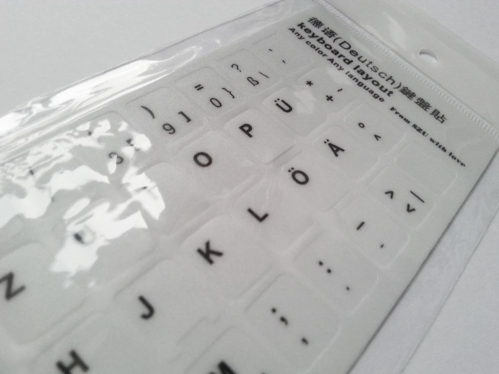 German Computer Keyboard Stickers, Durable - White - Image 4