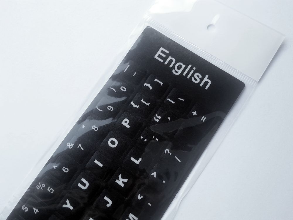 English Replacement Computer Keyboard Stickers, Durable - Black