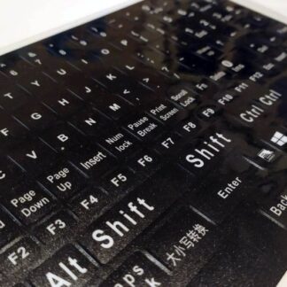 English Replacement Computer Keyboard Stickers, Durable - Black, XL (Small Font)
