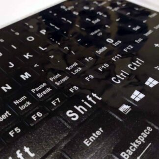 English Replacement Computer Keyboard Stickers, Durable - Black, XL (Med Font)