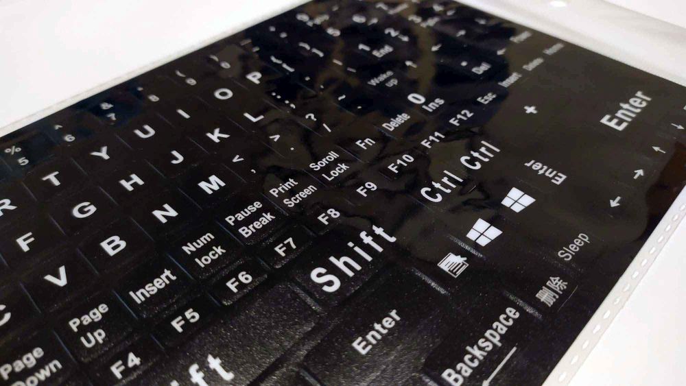 English Replacement Computer Keyboard Stickers, Durable - Black, XL (Med Font)