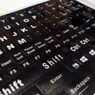 English Replacement Computer Keyboard Stickers, Durable - Black, XL (XL Font)