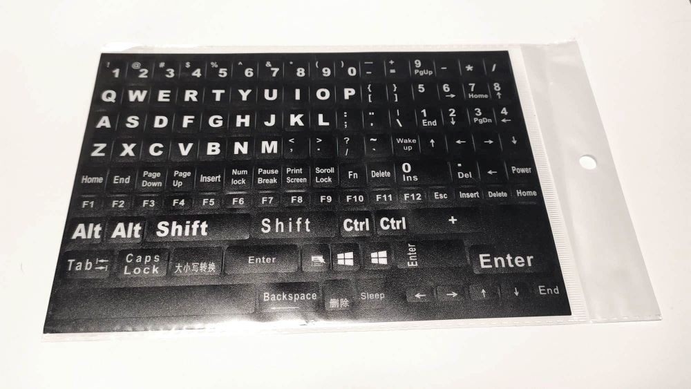 English Replacement Computer Keyboard Stickers, Durable - Black, XL (XL Font) - Image 2