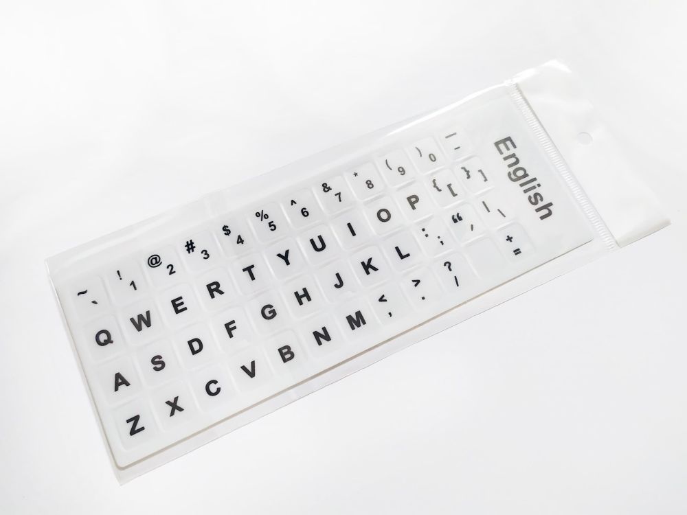 English Replacement Computer Keyboard Stickers, Durable - White