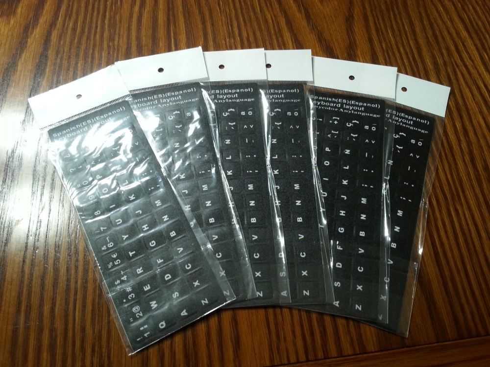 Spanish Computer Keyboard Stickers, Durable - Black - Image 11