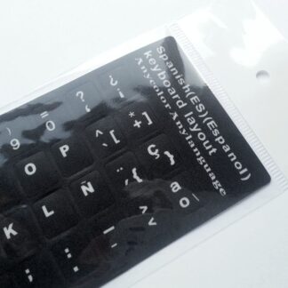 Spanish Computer Keyboard Stickers, Durable - Black