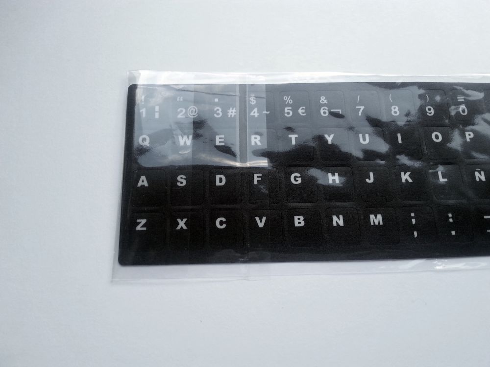Spanish Computer Keyboard Stickers, Durable - Black - Image 4