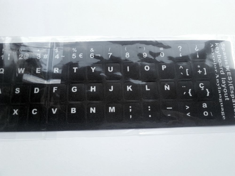 Spanish Computer Keyboard Stickers, Durable - Black - Image 5