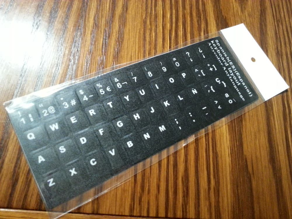 Spanish Computer Keyboard Stickers, Durable - Black - Image 8