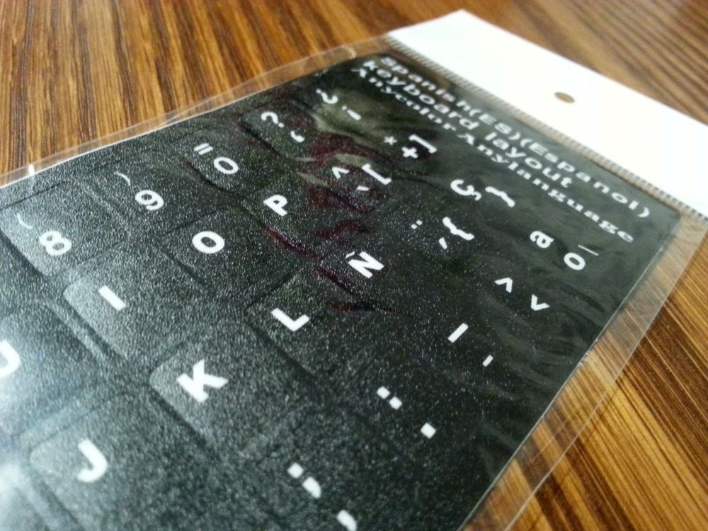 Spanish Computer Keyboard Stickers, Durable - Black - Image 9