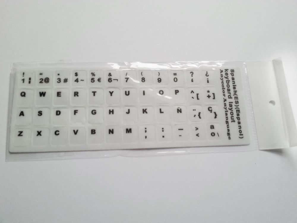 Spanish Computer Keyboard Stickers, Durable - White - Image 3