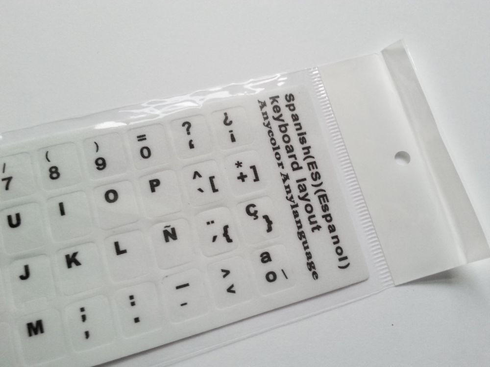 Spanish Computer Keyboard Stickers, Durable - White - Image 4