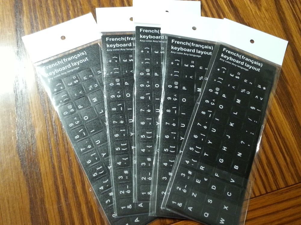 French Computer Keyboard Stickers, Durable - Black - Image 5
