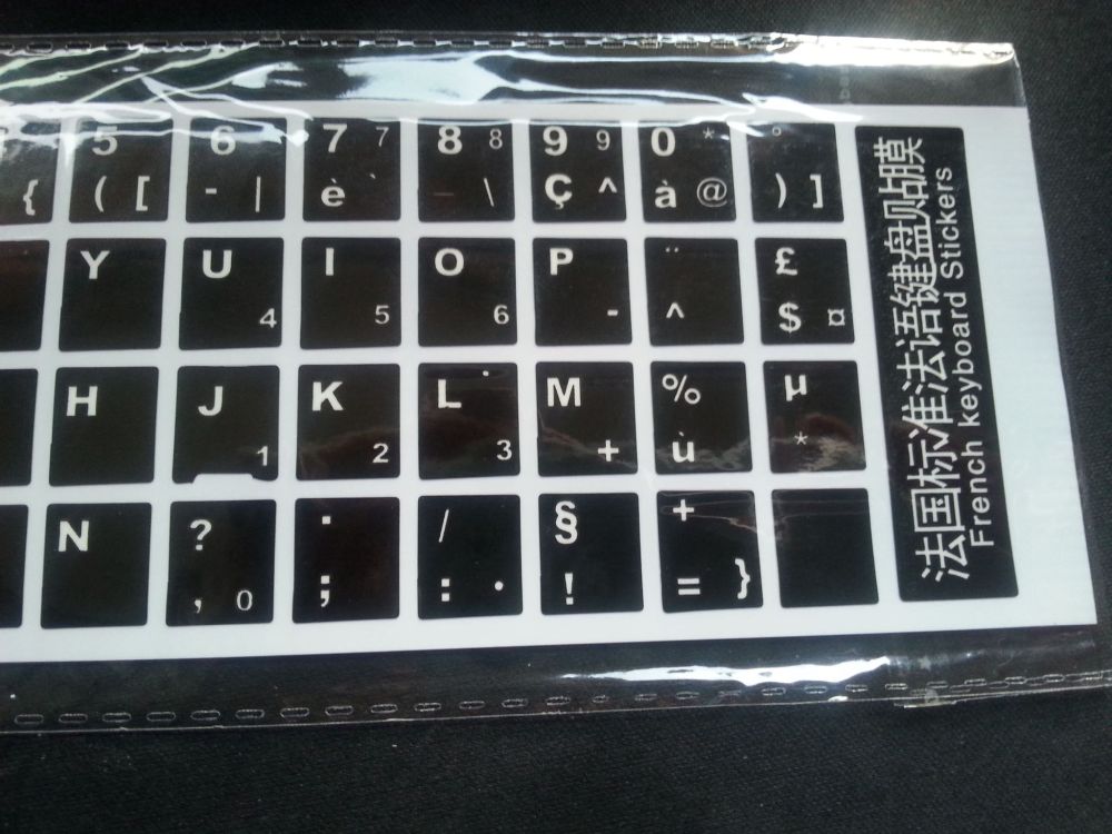 French Computer Keyboard Stickers - Black - Image 2