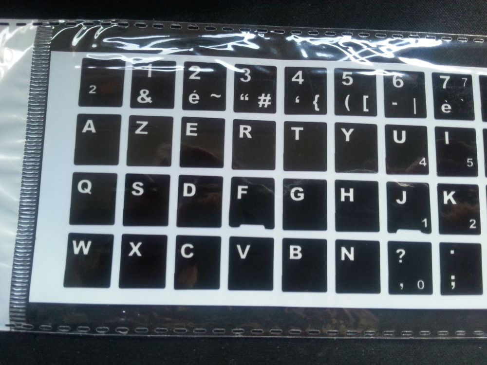 French Computer Keyboard Stickers - Black - Image 3