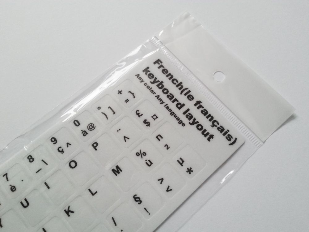 French Computer Keyboard Stickers, Durable - White