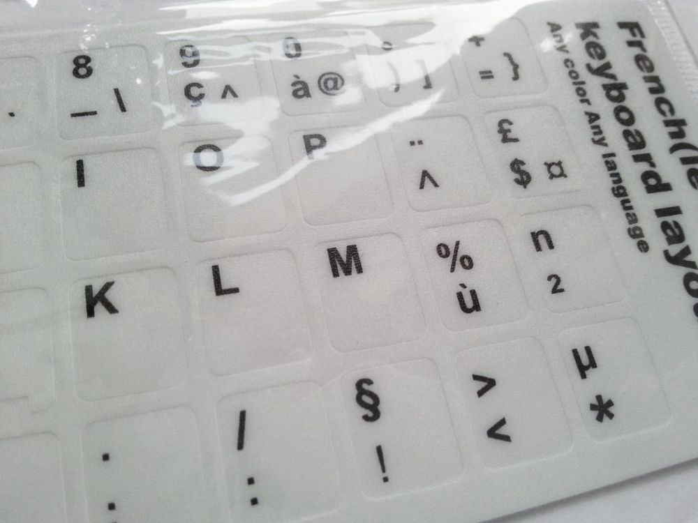French Computer Keyboard Stickers, Durable - White - Image 2