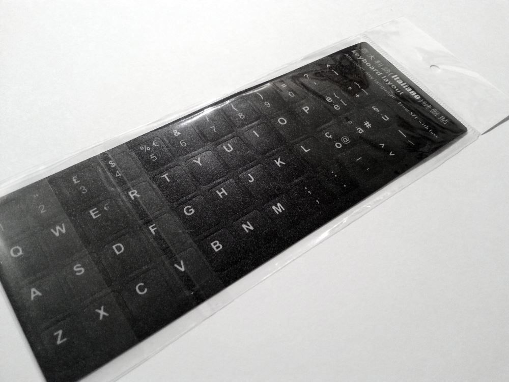 Italian Computer Keyboard Stickers, Durable - Black - Image 2