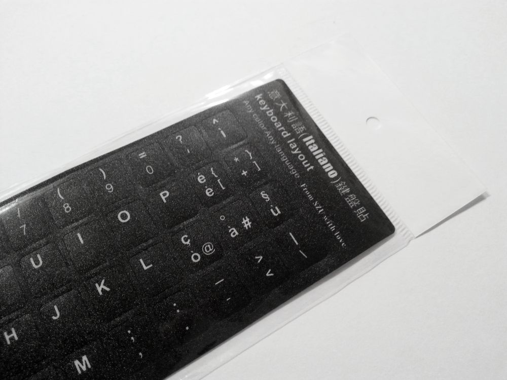 Italian Computer Keyboard Stickers, Durable - Black - Image 3