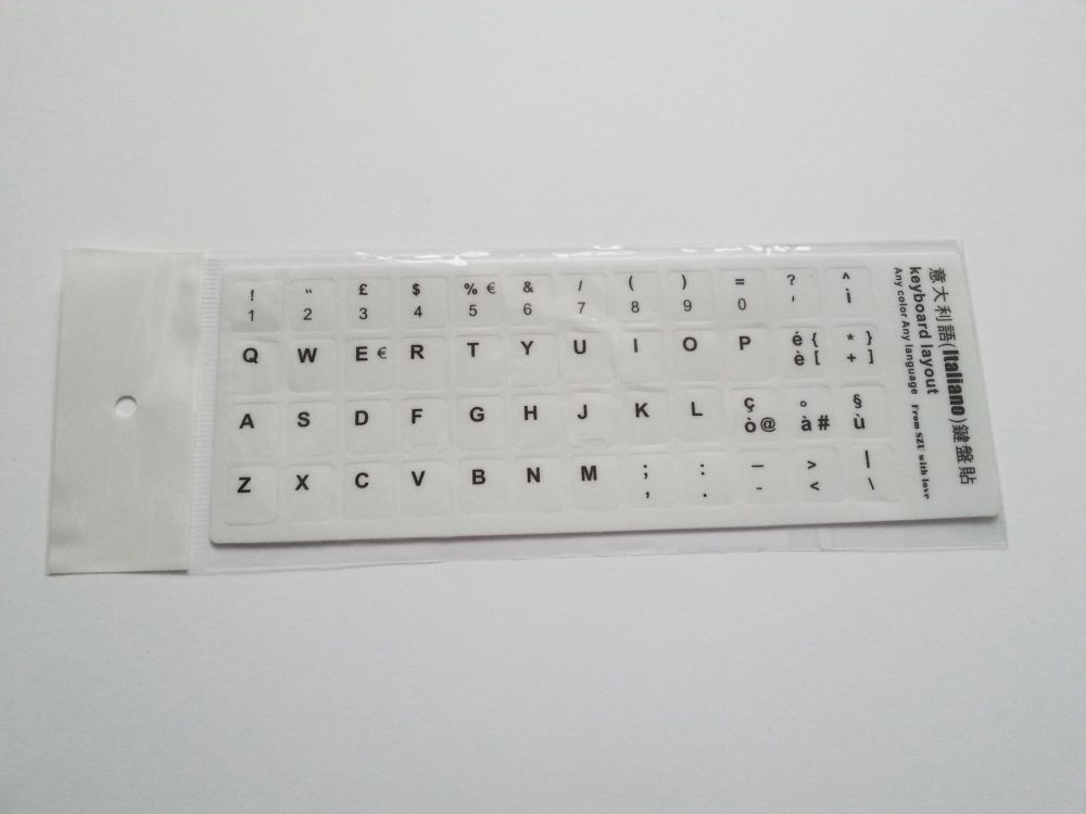 Italian Computer Keyboard Stickers, Durable - White - Image 2