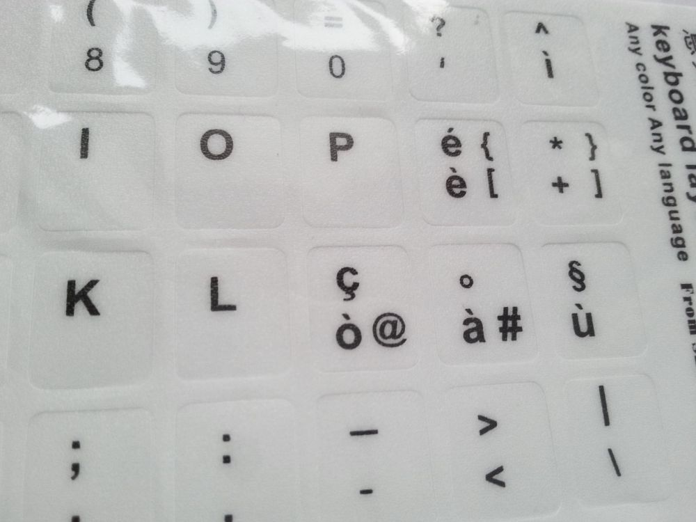 Italian Computer Keyboard Stickers, Durable - White - Image 3