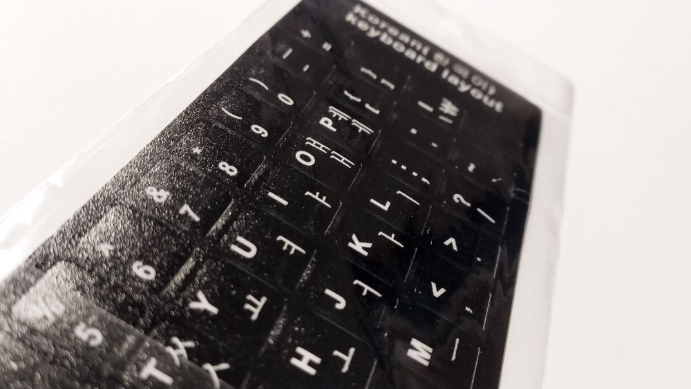 Korean-English Computer Keyboard Stickers, Durable - Black - Image 3