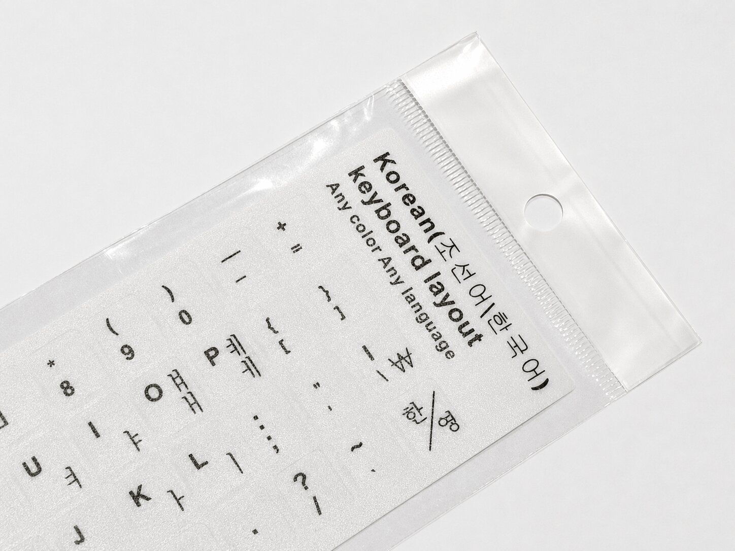 Korean-English Computer Keyboard Stickers, Durable - White