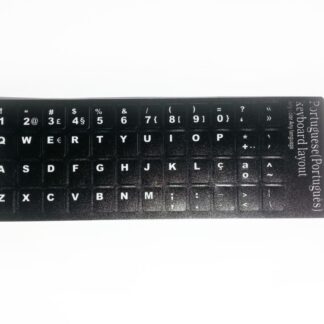 Portuguese Computer Keyboard Stickers, Durable - Black