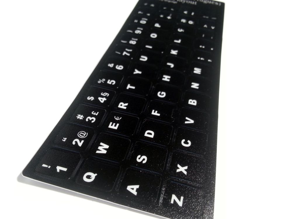 Portuguese Computer Keyboard Stickers, Durable - Black - Image 2
