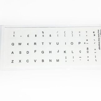 Portuguese Computer Keyboard Stickers, Durable - Transparent, Black