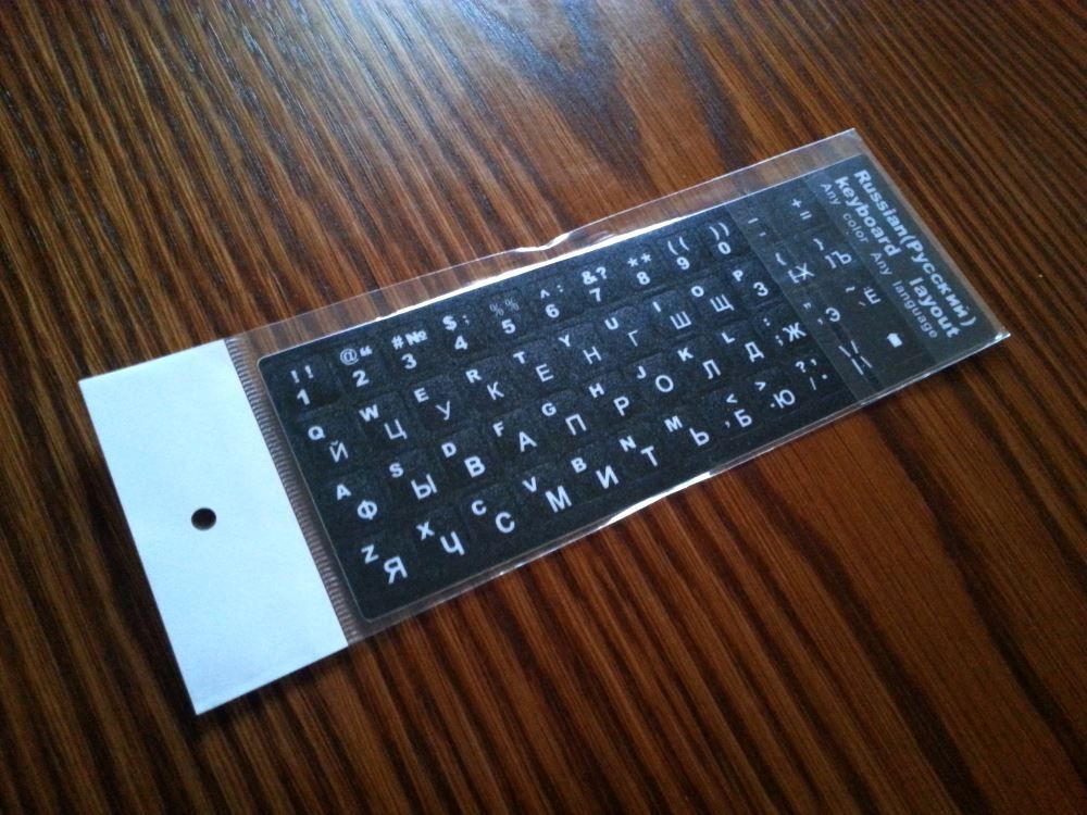 Russian-English Computer Keyboard Stickers, Durable - Black - Image 6