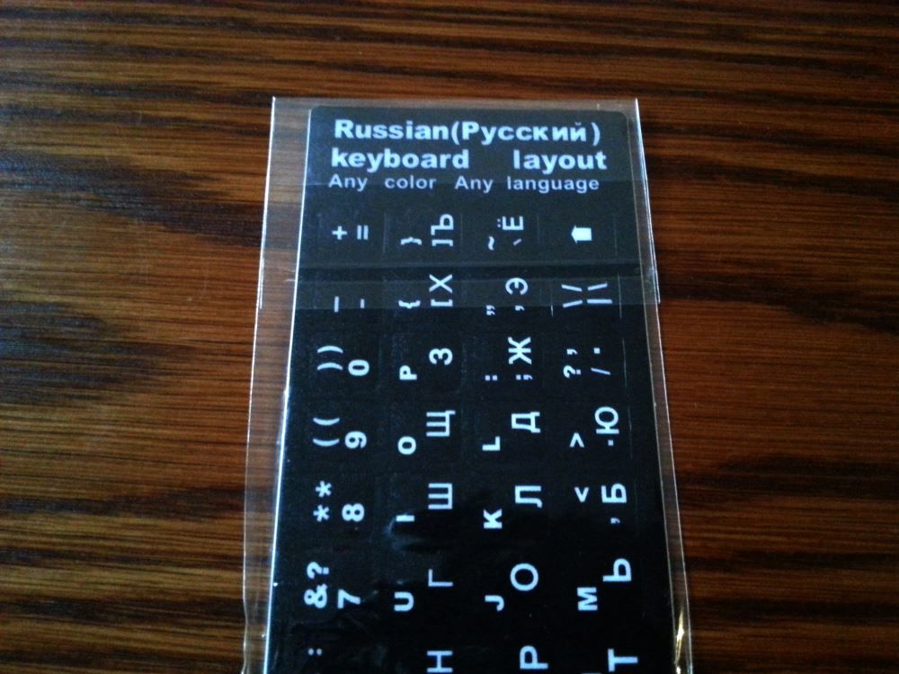 Russian-English Computer Keyboard Stickers, Durable - Black - Image 8
