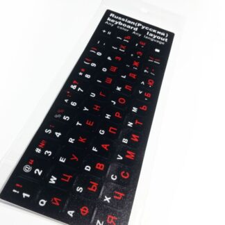 Russian-English Computer Keyboard Stickers, Durable - Black, Red