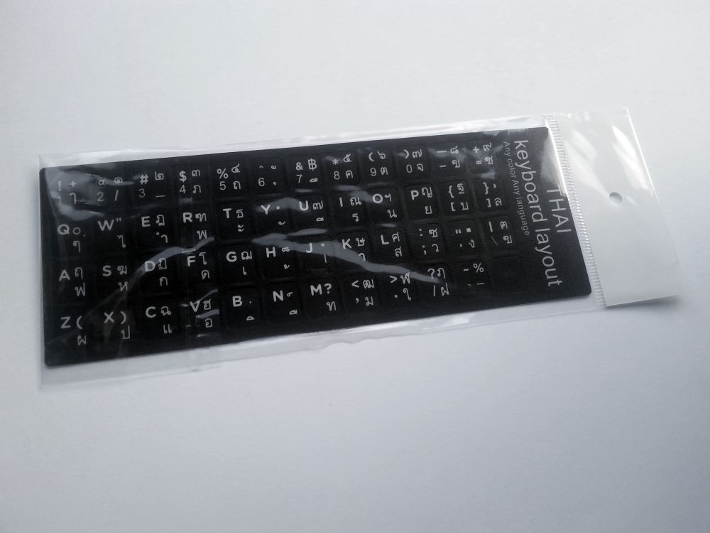 Thai-English Computer Keyboard Stickers, Durable - Black - Image 2