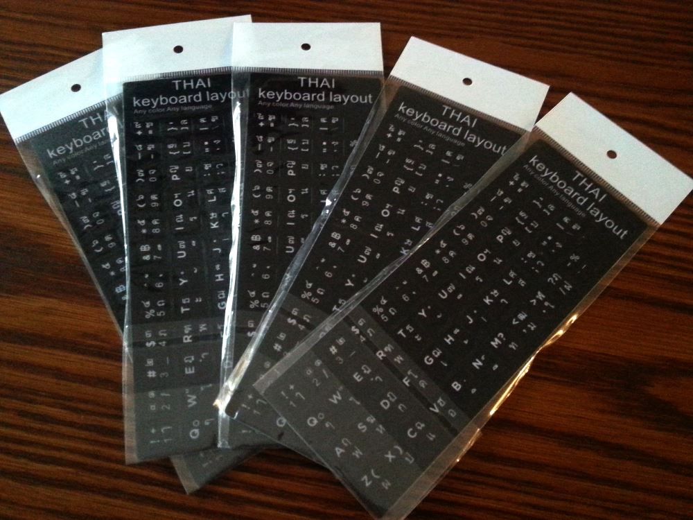 Thai-English Computer Keyboard Stickers, Durable - Black - Image 5
