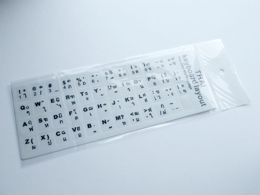 Thai-English Computer Keyboard Stickers, Durable - White - Image 2
