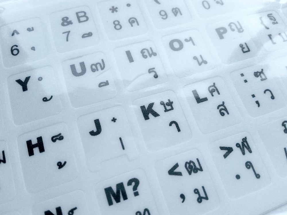 Thai-English Computer Keyboard Stickers, Durable - White - Image 4
