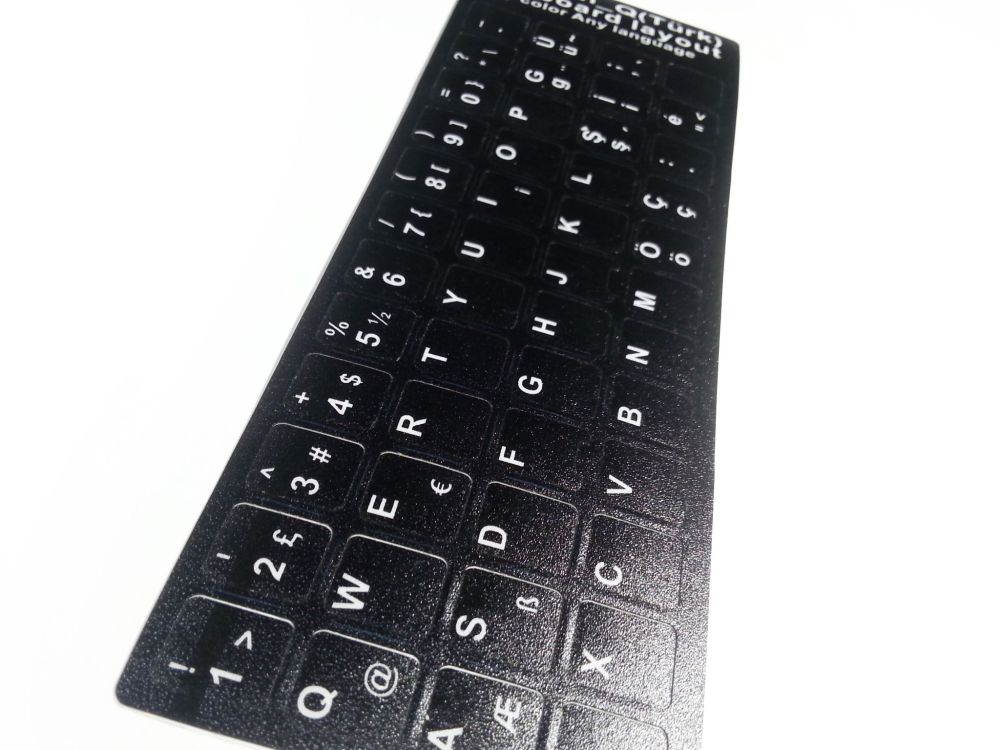 Turkish Computer Keyboard Stickers, Durable - Black - Image 3