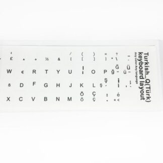 Turkish Computer Keyboard Stickers, Durable - Transparent, Black